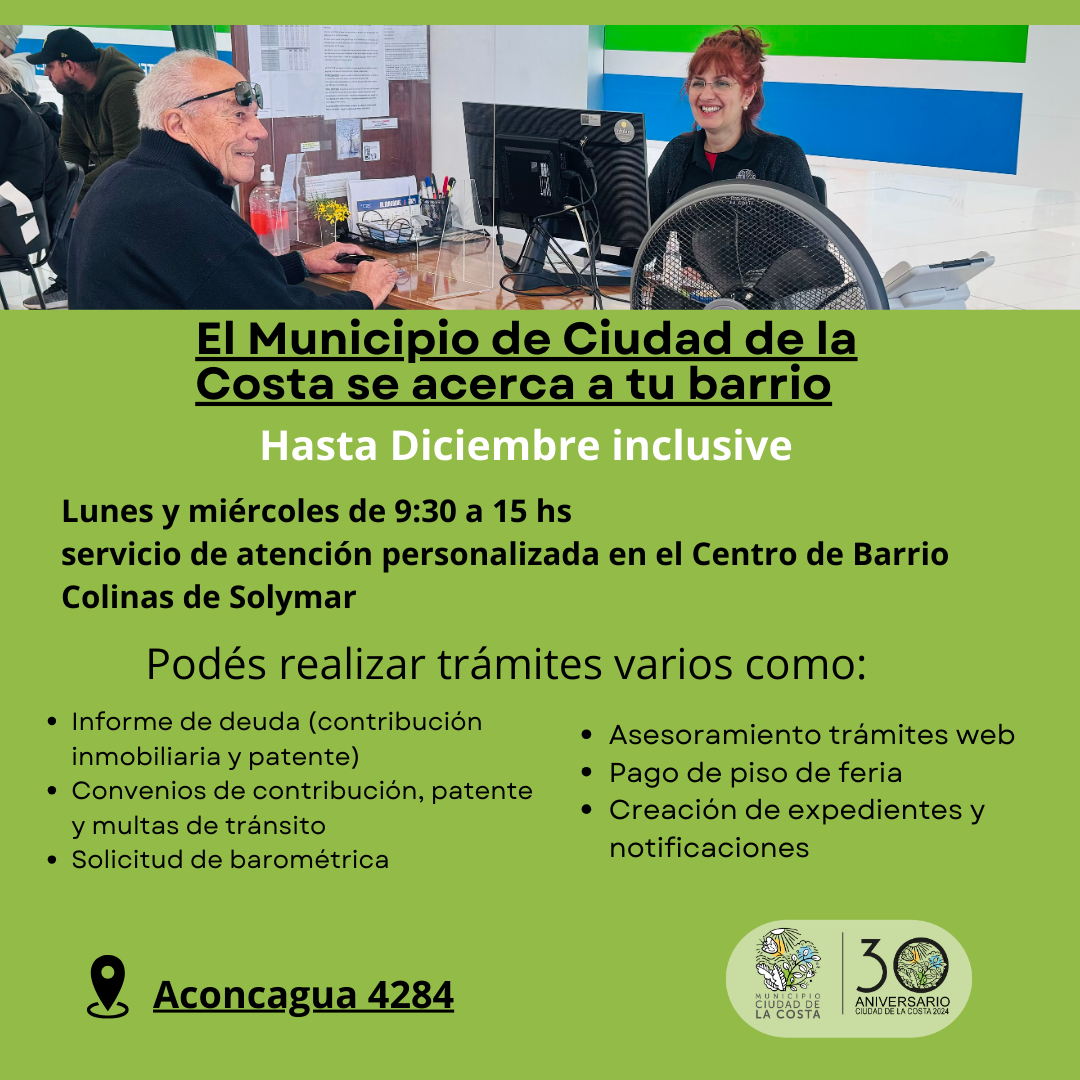 El Municipio de Ciudad de la Costa se acerca a tu barrio